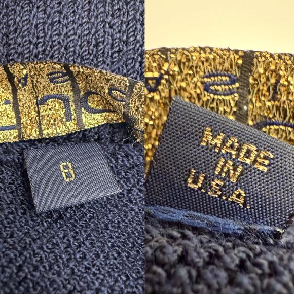 St. John Basics Knit Pencil Skirt Navy Blue Santana Vintage USA Made | Size: 8 - Picture 7 of 8